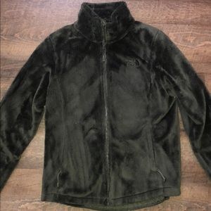 Dark Green North Face Fleece Jacket